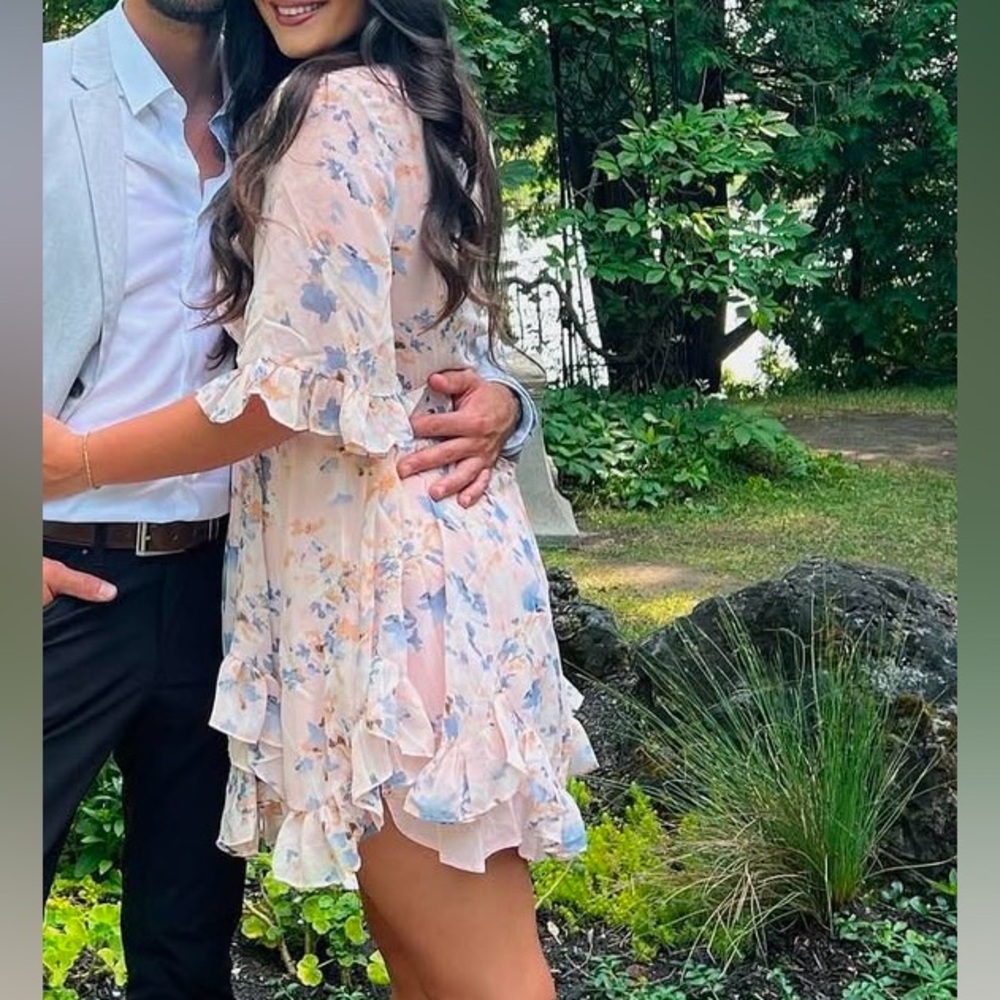 Floral Print Cream Dress